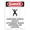 Signmission OSHA Danger Sign, Confined Space Notify, 14in X 10in Aluminum, 10" W, 14" H, Portrait OS-DS-A-1014-V-1091 - alternate 1